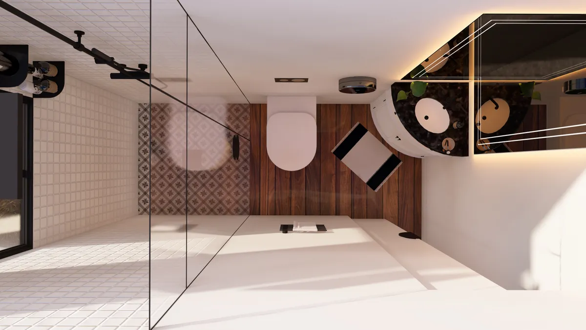 Architectural photography of white and gray house.