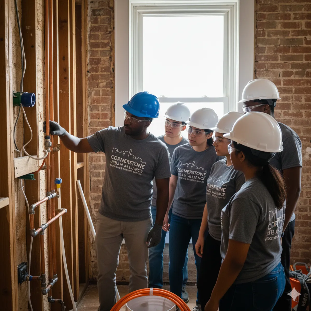 Man and woman performing kettlebell swings in gym.